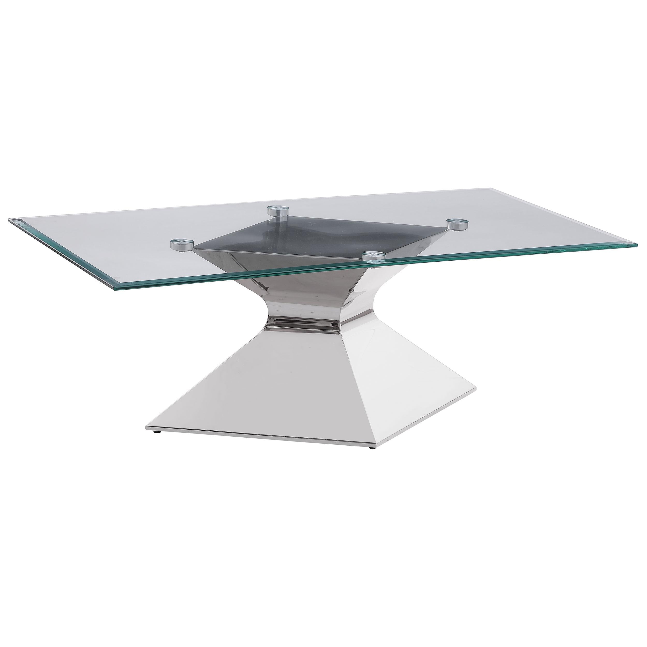 Coaster Furniture Jenny 710208 Glass Top Stainless Steel Coffee Table - Chrome IMAGE 1